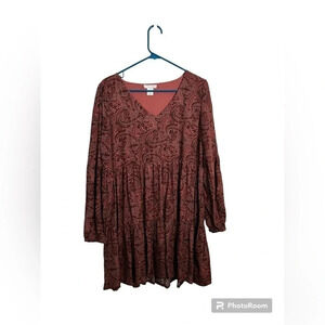 RACHEL ASHWELL Women soft Paisley Boho Hippy Dress Medium